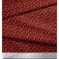 thumbnail image 2 of Soimoi Red Japan Crepe Satin Fabric Alphabet V Text Printed Fabric 1 Yard 42 Inch Wide, 2 of 3