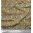 thumbnail image 1 of Soimoi Silk Fabric Coral & Seashell Ocean Fabric Prints By Yard 42 Inch Wide, 1 of 1