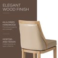 thumbnail image 4 of Maven Lane Vienna Counter Stool, Weathered Oak Finish, Avanti Bone Vegan Leather, 4 of 6
