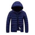 thumbnail image 2 of Men's Winter Quilted Jacket with Stitching Design, Slim Fit Hooded Coat, Polyester Material for Warmth and Insulation, Suitable for Cold Weather Casual and Outdoor Activities, 2 of 9