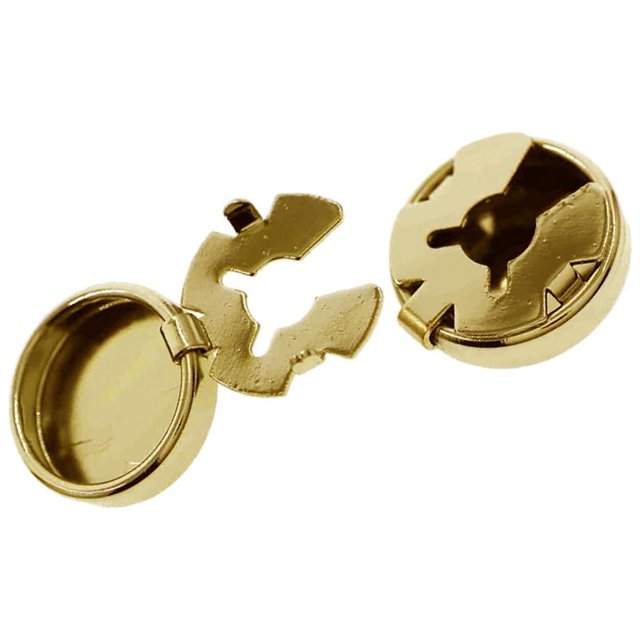 Transemion Round Men Cufflinks Cuff Button Covers 2 Suit Gift Business Pieces Men Gold 15mm Diameter 1Set