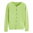 thumbnail image 3 of Womens Lightweight Knit Cardigan Long Sleeve Button Down Cardigans Sweater Fall Soft Crew Neck Shrugs Tops Green, S, 3 of 4