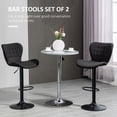 thumbnail image 4 of HOMCOM Bar Stools Set of 2 Adjustable Height Swivel Bar Chairs with Back, 4 of 10