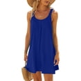 thumbnail image 2 of Pompotops Robe de Plage pour Femme, Paréo de Bikini, Tenue de Plage, Décontractée, Vacances, Courte, d'Été, Dos Nu, 2 of 7