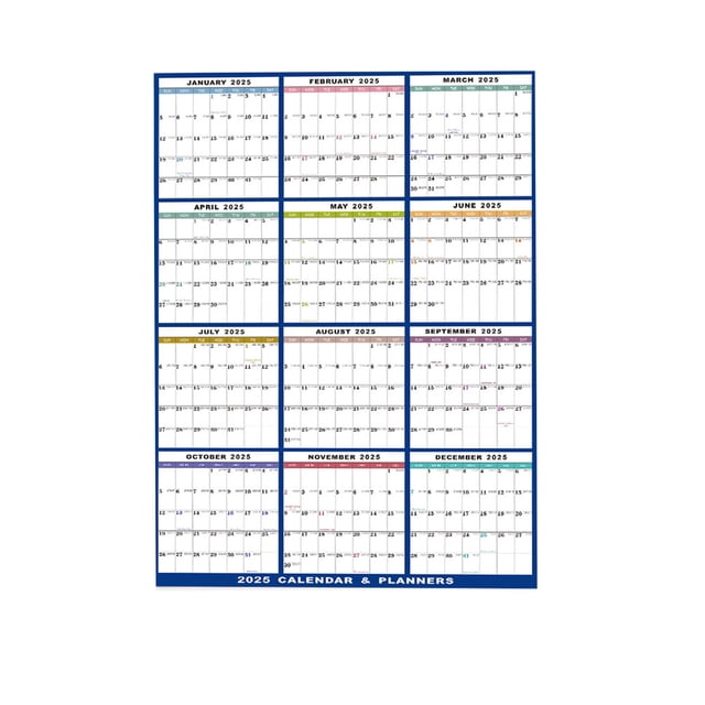 Yhmxh Calendrier Effaçable Adhésif Double Face Mural Anglais 2025 Style Pliable