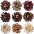 thumbnail image 4 of Mode Désordonné Extensions de Pain de Cheveux Scrunchies Morceaux de Cheveux Donut Updo Queue de Cheval pour les Femmes, 4 of 6