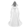 thumbnail image 1 of Penkiiy Robes d'Invité de Mariage pour Femmes Robe de Sorcière Médiévale pour Femmes Grande Taille Robe à Capuche Renaissance Robe de Cour Gothique Robe Blanche, 1 of 7