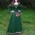 thumbnail image 2 of DDAPJ pyju Robes Médiévales Grande Taille pour Femmes Robe Maxi à Manches Longues Évasées Renaissance Princess Robes Robe de Bal Fée Elf Robe Soldes Aujourd'hui Liquidation Vert TG, 2 of 6