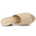 thumbnail image 4 of BLISSFUL STEP Sandales à Talons Épais à Plateforme à Bout Ouvert pour Femmes Beige 9, 4 of 7