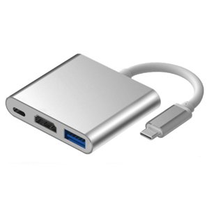 USB Type C à HDMI 4K Adaptateur 3-in-1 Hub multiport avec USB 3.0 et le port de recharge pour MacBook Chromebook et ordinateur portable