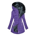 thumbnail image 2 of Amzcrzy Vestes pour Femmes Veste à Capuche à Manches Longues Unie Mode Rembourrée Hauts à Manches Longues pour Femmes Vêtements pour Femmes Hauts pour Femmes, 2 of 4