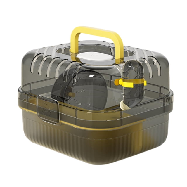 Milaget Hamster Cage with Water Bottle Breathable Carry Case for s Gerbils Rats yellow
