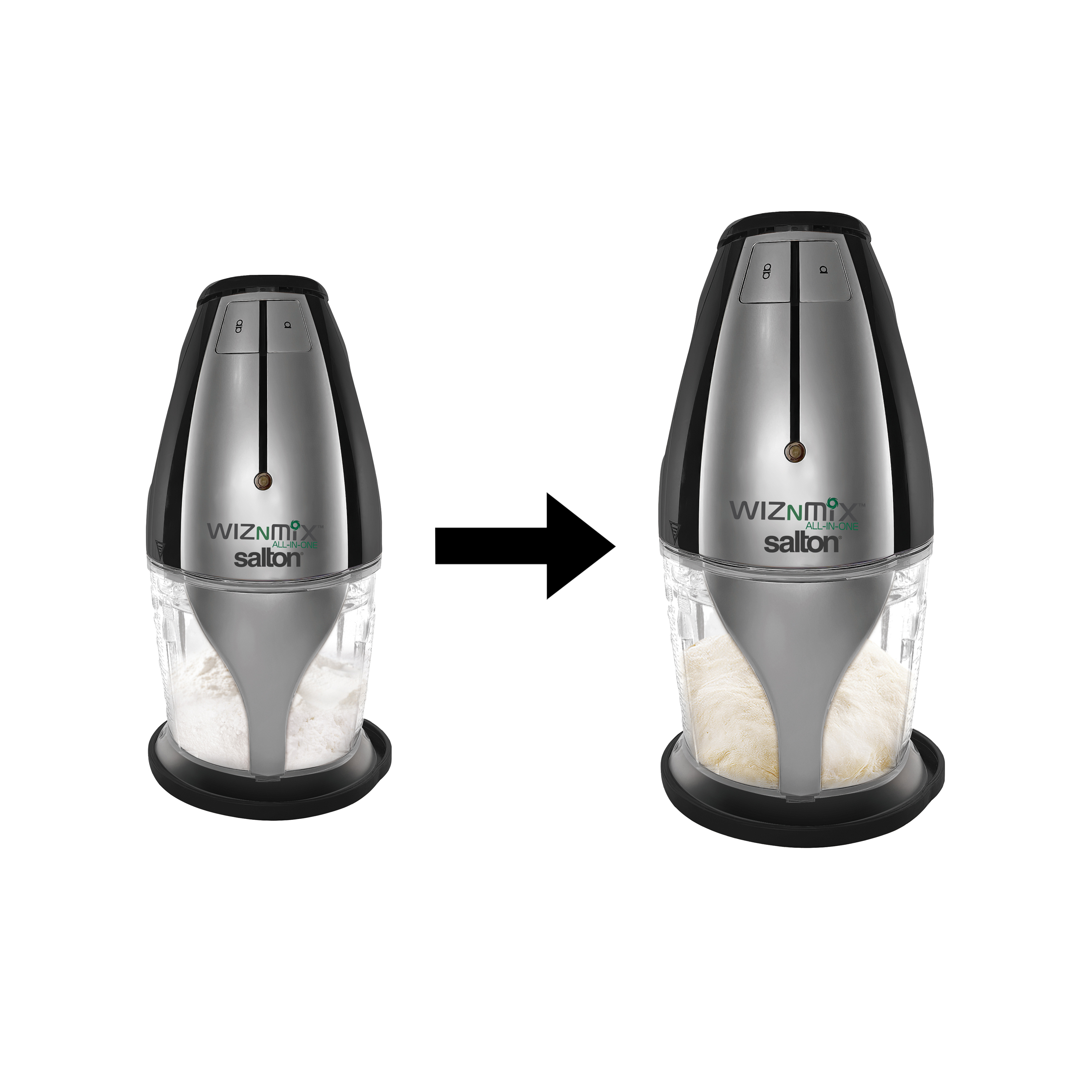 Salton WizNMix All-in-One Food Processor, Chopper & Blender, FP2102BK