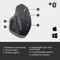 thumbnail image 3 of Logitech MX Master 2S Bluetooth Edition Wireless Mouse &acirc; Use on Any Surface, Hyper-Fast Scrolling, Ergonomic, Rechargeable, Control Up to 3 Apple, 3 of 12