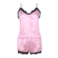 thumbnail image 4 of LSLJS Ensemble Deux Pièces pour Femmes en Dentelle Satinée, Camisole à Bretelles, Hauts, Shorts, Pyjama, Ensembles de Lingerie, 4 of 9