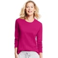 thumbnail image 1 of Hanes T-Shirt à Manches Longues Col Rond pour Femmes, G, Rose Vif, 1 of 6