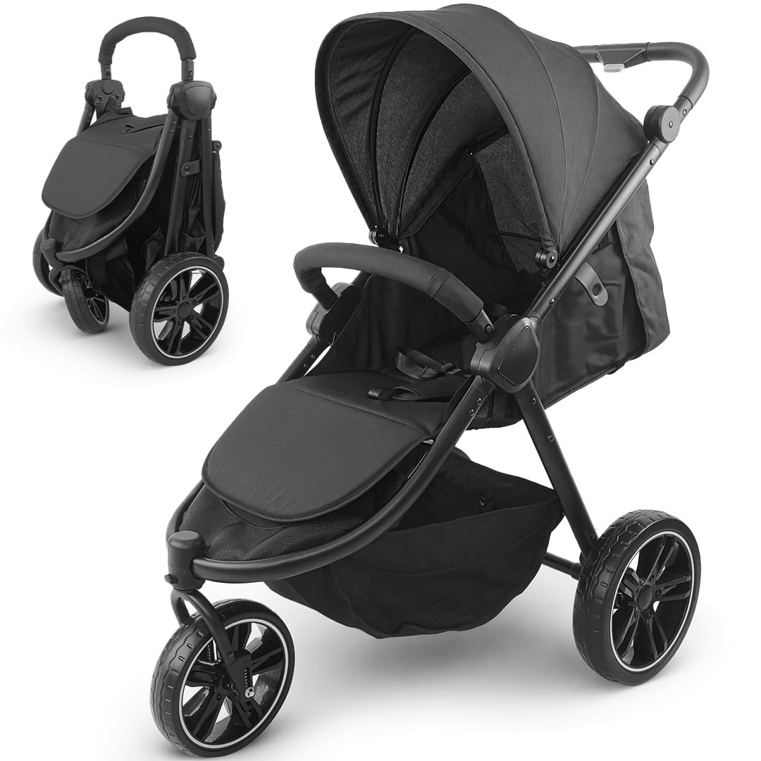 MotionGrey Baby Stroller – Foldable 3-Wheel Stroller with Canopy, 5-Point Harness, Adjustable Backrest & Suspension, 0–4 Years, 30kg Capacity