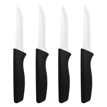 Ensemble de 4 couteaux à steak en acier inoxydable Mainstays Noir