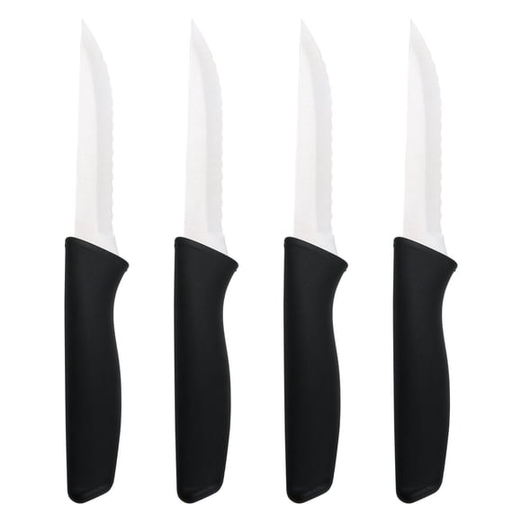 Mainstays Stainless Steel Kitchen Steak Knives Set of 4 Black