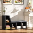 thumbnail image 2 of HOMCOM 5-Cubby Bookcase with Cushioned Reading Nook, Black, 2 of 10