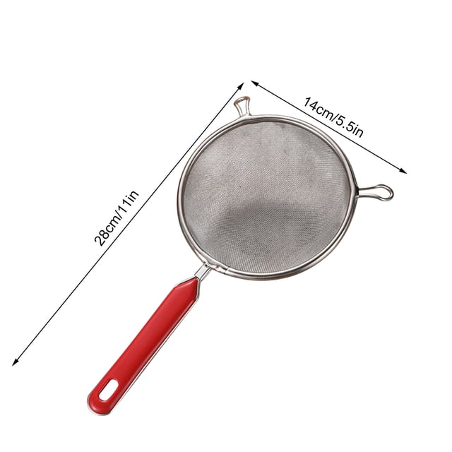Flour for Baking,Stainless Steel Double Ear Handheld Filter Sieve Flour Sieve Baking Gadget,Stainless Steel Mesh
