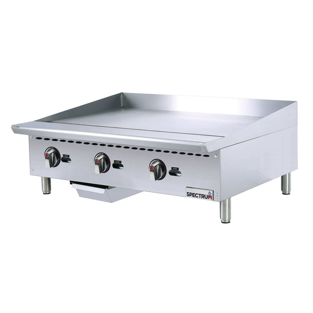 Winco NGGD-36M Plaque de Cuisson au Gaz de 36 Pouces avec Commandes Manuelles - Plaque d'Acier de 3/4 Pouces, Convertible