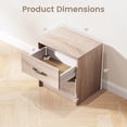 thumbnail image 3 of Gymax 2 PCS Nightstand w/ Drawer Side Table w/ Slide-out Drawer Open Storage Shelf Natural, 3 of 10
