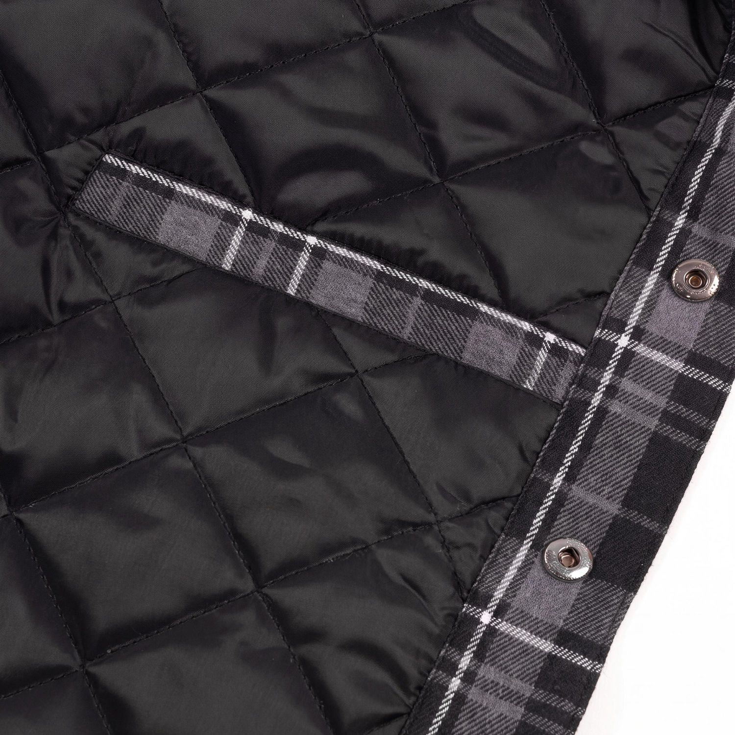 Workload Hooded Flannel Black/White Quilt-Lined Shirt Jacket