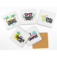 thumbnail image 2 of Inkdotpot Set of 6 Drink Coasters DecorativeNon,SlipCork Base4-inch Square PrintedCoastersEasy Clean- Summer, 2 of 8