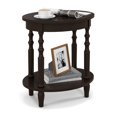 thumbnail image 1 of Gymax 2-Tier End Table Oval Compact Sofa Side Nightstand w/ Storage Shelf Espresso, 1 of 9