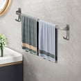 thumbnail image 4 of Meitianfacai Towel Rack Towel Holder, Gray Towel Rack Without Punching Storage Rack For Storage Bathroom Hanging Rack Wall Mounted Bathroom Towel Hanging Rod Single Pole Hook 2-in-1, 4 of 6
