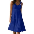 thumbnail image 1 of Yuyuzo Robes pour Femmes 2025 Décontractées Sans Manches Robes d'Été Plage Robe de Soirée à Volants, 1 of 6