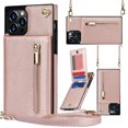 thumbnail image 1 of Wallet Case for iphone PU Zipper Wallet Smartphone Case with Card Holder & Shoulder Strap, 1 of 2