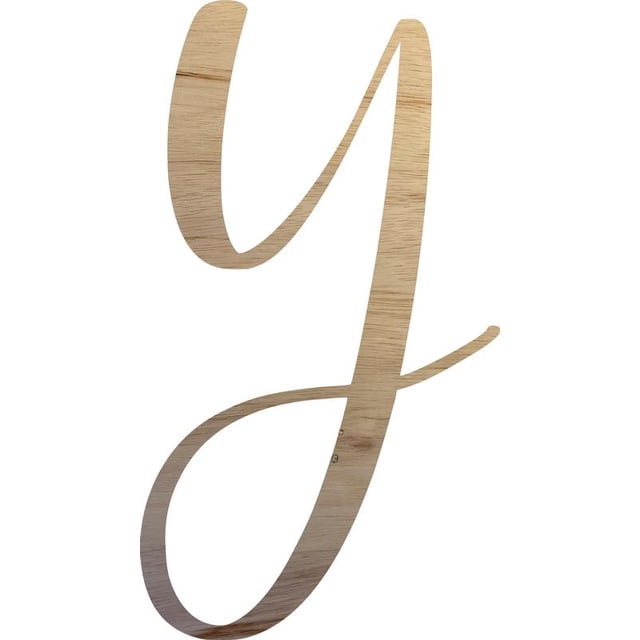 Unpainted Wood Letter Y Craft, Paintable 10'' Tall Wood Alphabet Letter, DIY Nicholia Script Font