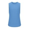 thumbnail image 4 of Timegard Workout Top for Women Crewneck Solid Color Sleeveless Basic Tee Breathable Athletic Shirts Top, 4 of 6