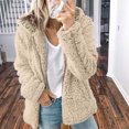 thumbnail image 2 of 2025 Femmes Dames Chaud Léger Veste Manteau Veste Hiver Col Rond Veste en Molleton pour Femmes Fermeture Éclair Complète Uni Long, 2 of 6