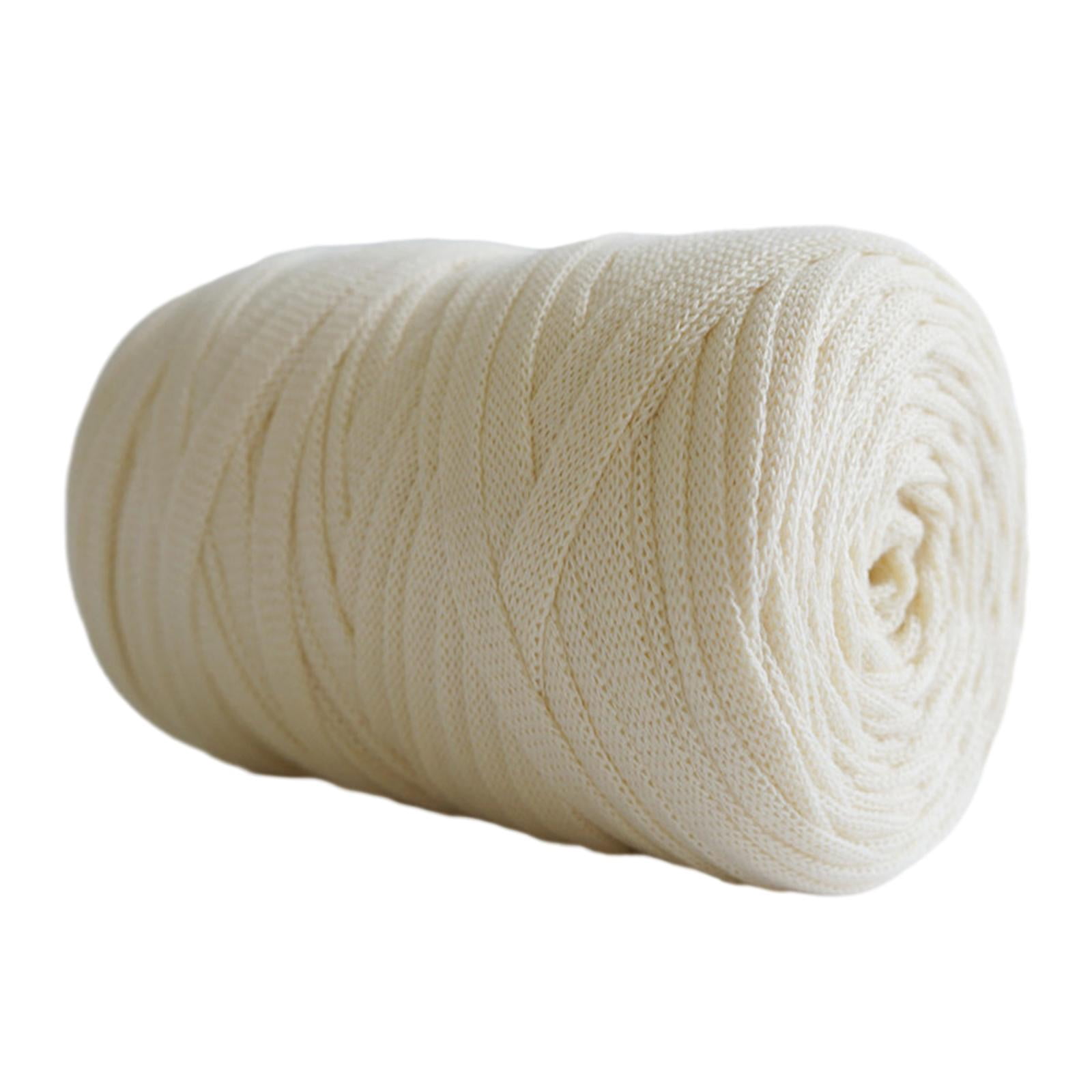Knitting Yarn Macrame Crocheting Carpets Blanket Cushion Soft Spaghetti Yarn Beige