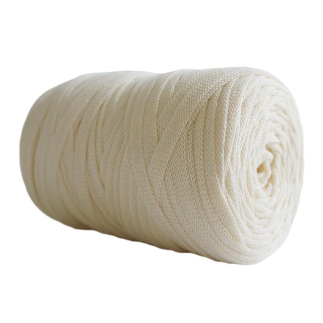 Fil à Tricoter Macramé Crochet Tapis Couverture Coussin Doux Fil Spaghetti Beige