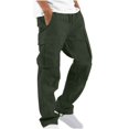 thumbnail image 1 of Men‘s Elastic Waist Loose Fit Lightweight Workwear Casual Cargo Pull On Pants With Multi Pockets, 1 of 5