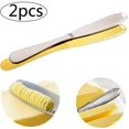 thumbnail image 1 of Couteau à Fromage - 2PCS Couteau à Beurre Multifonction en Acier Inoxydable avec Tranchant Dentelé, Râpe à Fromage de Cuisine pour une Répartition Uniforme de la Sauce, 1 of 5