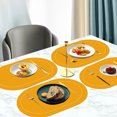 thumbnail image 4 of Yhmxh Solid Color Leather Western Dining Mat Oil-Proof Dining Table Mat Hotel Home Dining Mat Non-Slip Bowl Mat Oval Insulation Mat Home and Kitchen kitchen Accessories kitchen Essentials, 4 of 5