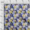 thumbnail image 2 of oneOone Polyester Lycra Medium Blue Fabric Florals Craft Projects Decor Fabric Printed By The Yard 56 Inch Wide, 2 of 4