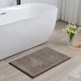thumbnail image 2 of Douceur Brown Bathroom Rugs Non Slip, Super Soft Microfiber Bath Mats for Bathroom Washable, Fluffy Absorbent Bath Rugs for Bathroom, Quick Dry Shower Mat, 36" x 24", 2 of 8