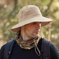 thumbnail image 3 of Harpily Mens Summer Protection Breathable Fisherman Cap Foldable Bucket Hat, 3 of 4