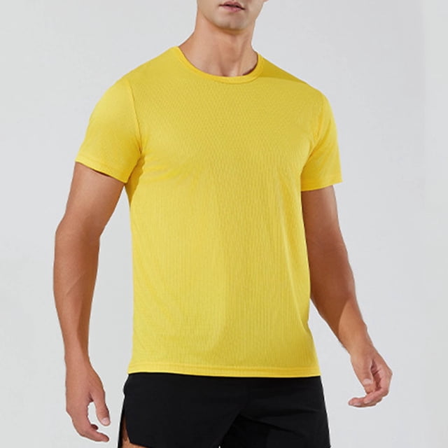 Compression Shirts for Men Quick Drying Summer Gym Shirts Breathable Stretchy Short Sleeve Crew Neck Basic T-Shirts for Activewear