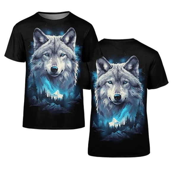 Graphic Wolf Design Tee for Everyday Casual Wear Men’s T Shirt | Outdoor Enthusiasts Streetwear Fashion Statement