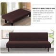 thumbnail image 4 of Armless Futon Cover Stretch Sofa Bed Slipcover Protector Elastic Feature Rich Textured High Spandex Small Checks Jacquard Fabric Futon Cover, Machine Washable, 4 of 7