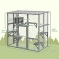 thumbnail image 3 of PawHut Catio Maison Extérieure pour Chat Enclos en Bois pour Chat avec Pont, Boîte de Repos, 3 of 10