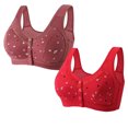 thumbnail image 1 of Timegard 2pc Bras for Women Plus Size Comfy Convenient Front Closure Bras Full Coverage Seniors Bralette, 1 of 2
