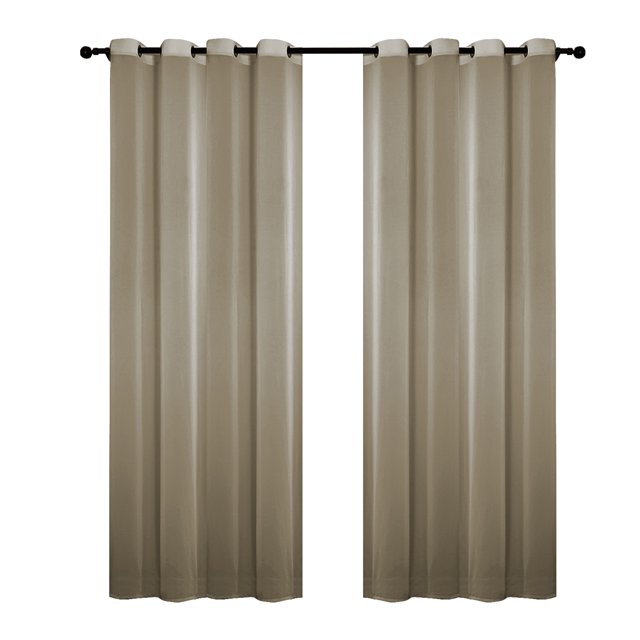 Festnight 2PCS 175*140cm Solid Color Curtains Polyester Fiber Grommet Filtering Casual Textured Curtains for Bedroom Living Room